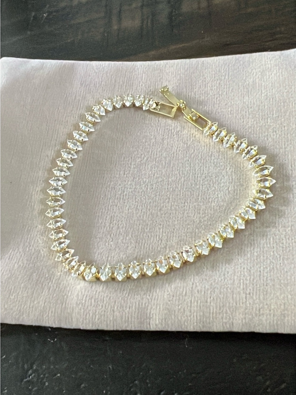 Gold Crystal Tennis Bracelet - Women Jewelry